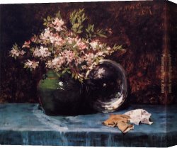 William Merritt Chase Canvas Paintings - Azaleas by William Merritt Chase