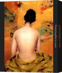 Nude Canvas Paintings - Back of a Nude by William Merritt Chase