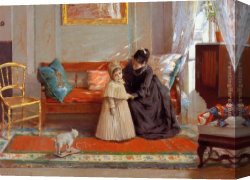 William Merritt Chase Canvas Paintings - I am Going to See Grandma by William Merritt Chase