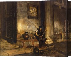 Interior Canvas Paintings - Interior of the Baptistry at St. Mark's by William Merritt Chase