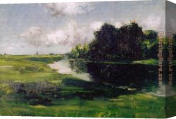 Old Windmill, East Hampton, Long Island, New York Canvas Paintings - Long Island Landscape after a Shower of Rain by William Merritt Chase