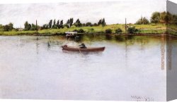 William Merritt Chase Canvas Paintings - Pulling for Shore by William Merritt Chase