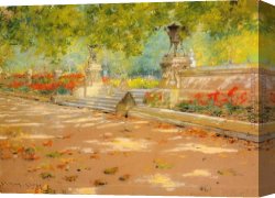 William Merritt Chase Canvas Paintings - Terrace Prospect Park by William Merritt Chase