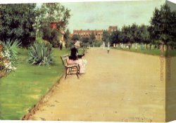 William Merritt Chase Canvas Paintings - The Park by William Merritt Chase
