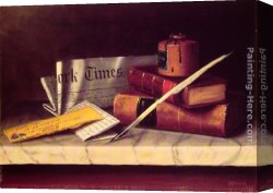 Letter Canvas Paintings - Still Life with Letter to Thomas B. Clarke by William Michael Harnett