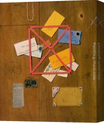 Letter Canvas Paintings - The Artist's Letter Rack by William Michael Harnett