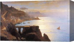 Coast Canvas Paintings - Amalfi Coast by William Stanley Haseltine