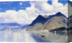 Maggiore Canvas Paintings - Lago Maggiore by William Stanley Haseltine