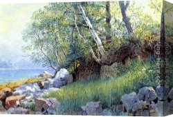 Harbor, Canvas Paintings - North East Harbor, Maine by William Stanley Haseltine