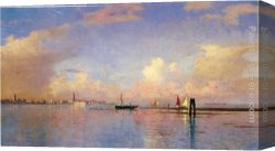 A Regatta on The Grand Canal Canvas Paintings - Sunset on the Grand Canal, Venice by William Stanley Haseltine