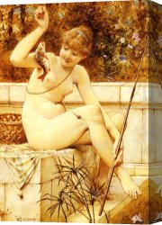 Stephen Canvas Paintings - Hooked by William Stephen Coleman