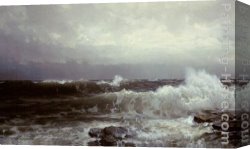 The Stone Breaker Canvas Paintings - Breakers at Beaver by William Trost Richards