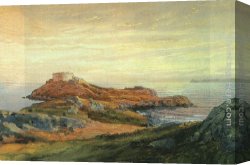 Trost Canvas Paintings - Fort Dumpling, Jamestown by William Trost Richards