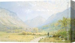 Trost Canvas Paintings - Franconia Notch, New Hampshire by William Trost Richards