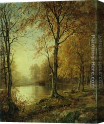 Trost Canvas Paintings - Indian Summer by William Trost Richards