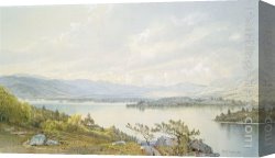 Trost Canvas Paintings - Lake Squam and the Sandwich Mountains by William Trost Richards