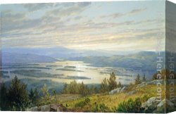 Trost Canvas Paintings - Lake Squam from Red Hill by William Trost Richards