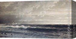 Trost Canvas Paintings - Near Land's End, Cornwall by William Trost Richards