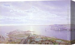 Trost Canvas Paintings - Rocky Cove by William Trost Richards