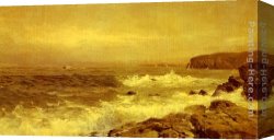 Rocky Coast Canvas Paintings - Rocky Sea Coast by William Trost Richards