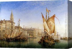 Palace Canvas Paintings - The Doge's Palace From The Entrance To The Grand Canal by William Wilde