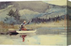 Sunny Canvas Paintings - A Quiet Pool on a Sunny Day by Winslow Homer