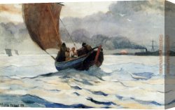 Arrival of The Boats Canvas Paintings - Returning Fishing Boats by Winslow Homer