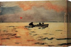 Home Canvas Paintings - Rowing Home by Winslow Homer