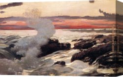 Match Point Canvas Paintings - West Point Prout's Neck by Winslow Homer