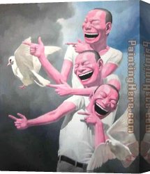 The Bird Seller Canvas Paintings - Birds of Peace by Yue Minjun