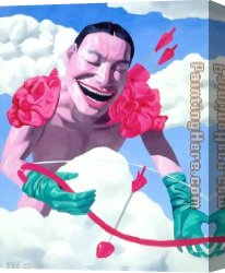 Cupid Disarmed Canvas Paintings - Cupid by Yue Minjun