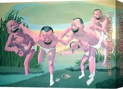 Perseus Frees Andromeda Canvas Paintings - free and at leisure-1 by Yue Minjun