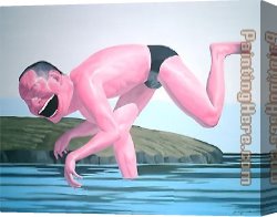 Perseus Frees Andromeda Canvas Paintings - Free and At Leisure-2 by Yue Minjun