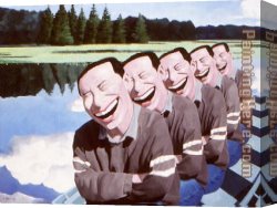 Silent Thoughts Canvas Paintings - Silent Lake by Yue Minjun