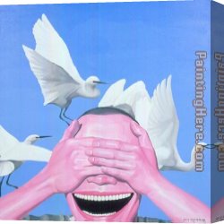 Sky in Honfleur Canvas Paintings - Sky Animal Human being by Yue Minjun