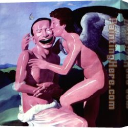 Farewell Kiss Canvas Paintings - the kiss by Yue Minjun