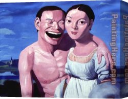Untitled II Canvas Paintings - Untitled-4 by Yue Minjun
