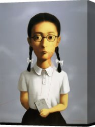 Family Canvas Paintings - Big Family Girl by Zhang Xiaogang