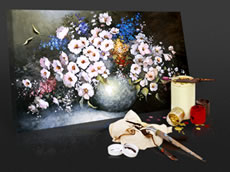 Bernhard Gutmann Still Life Round Bowl with Flowers art painting