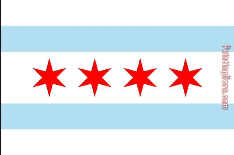 Chicago Flag painting - 2017 new Chicago Flag art painting