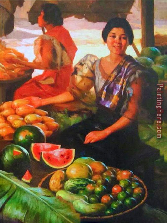 Fruit Vendor painting - 2017 new Fruit Vendor art painting