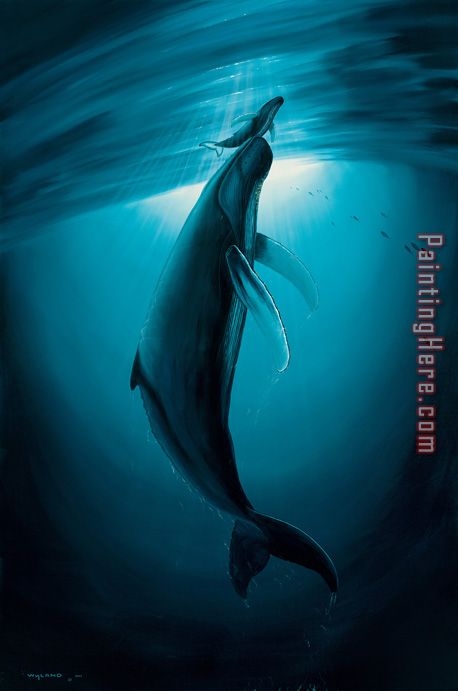 Wyland Whale The First Breath painting - 2017 new Wyland Whale The First Breath art painting