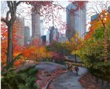 Boating in Central Park Paintings - Central Park Stroll by 2017 new