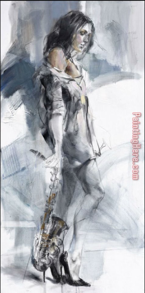 Harlequin Musician.1924 Paintings - Musician by Anna Razumovskaya