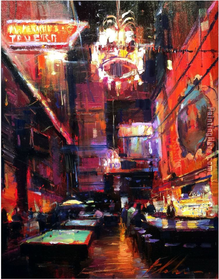 Back Stage Bar painting - Leroy Neiman Back Stage Bar art painting Back Stage Bar painting - Leroy Neiman Back Stage Bar art painting