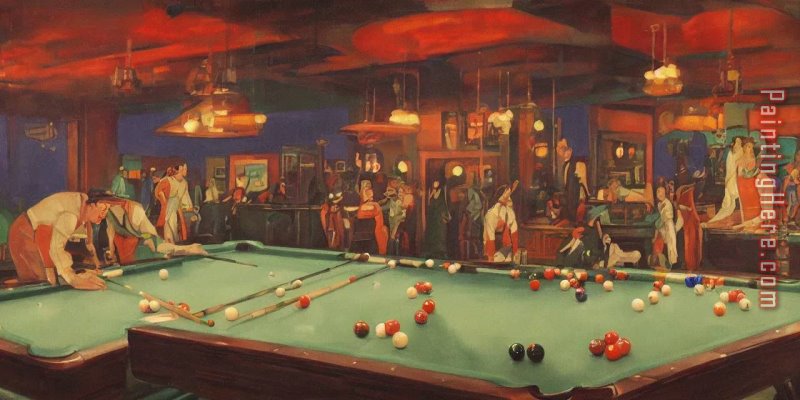 Leroy Neiman Pool Table Drama
