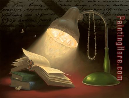 Reading Lamp painting - Vladimir Kush Reading Lamp art painting
