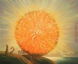 Apache Fire Signal Paintings - Fire Calendar by Vladimir Kush